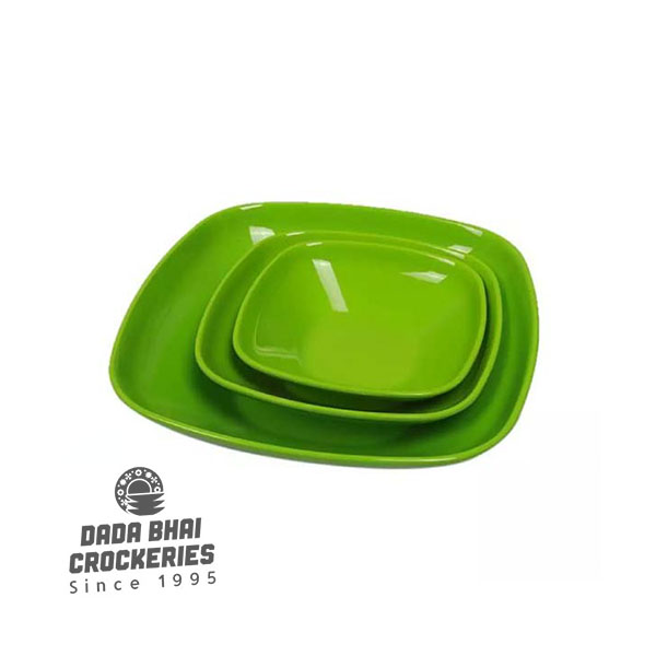 Bengal-Melamine-Square-Deep-Bowl-3pcs-Set-Green-Color