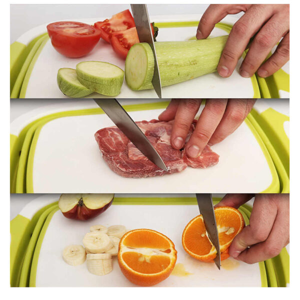 Multi-Function 3 In 1 Sink Cutting Board collapsible Fruit Washing Basket