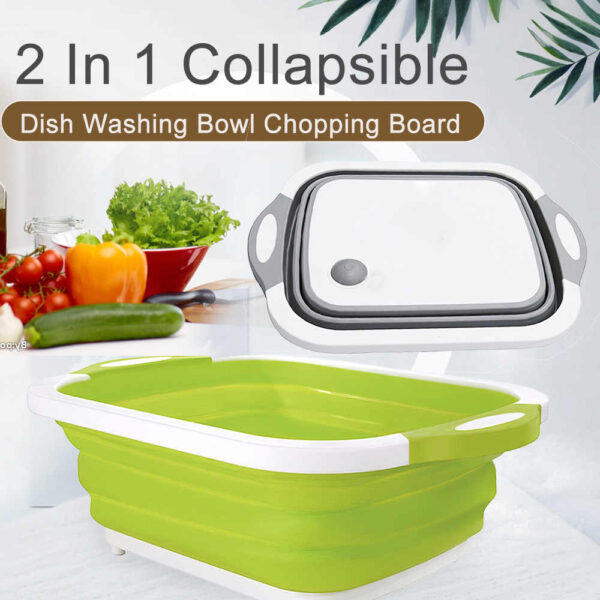 Multi-Function 3 In 1 Sink Cutting Board Foldable Fruit Washing Basket